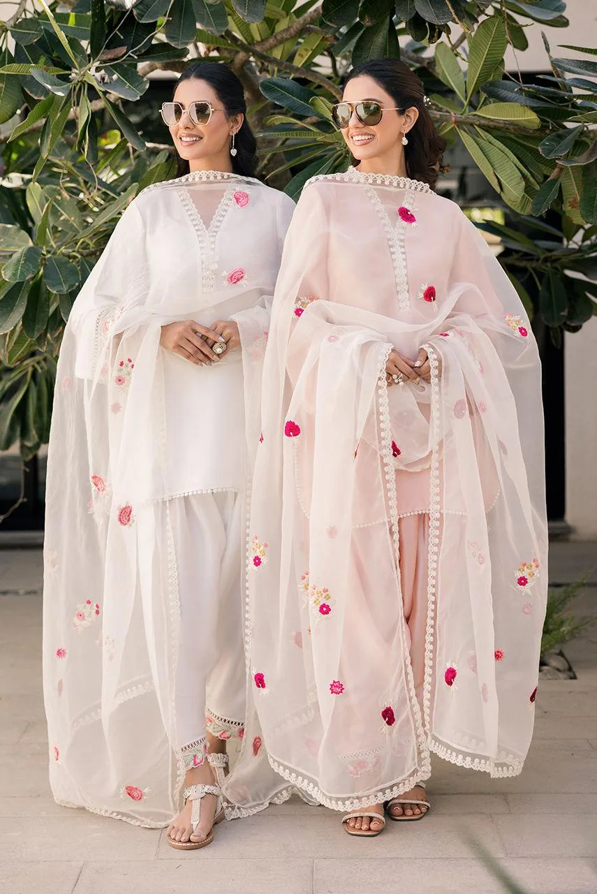 Deepak Perwani Eid Edit 25 Ivory Organza – view 6 – Poshaq