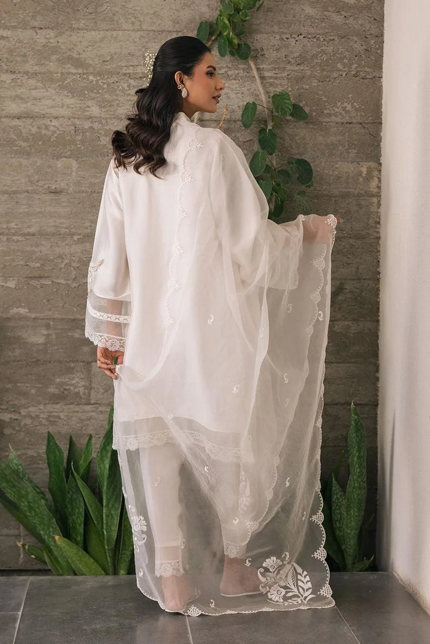Deepak Perwani Eid Edit 25 Ivory Organza – view 2 – Poshaq