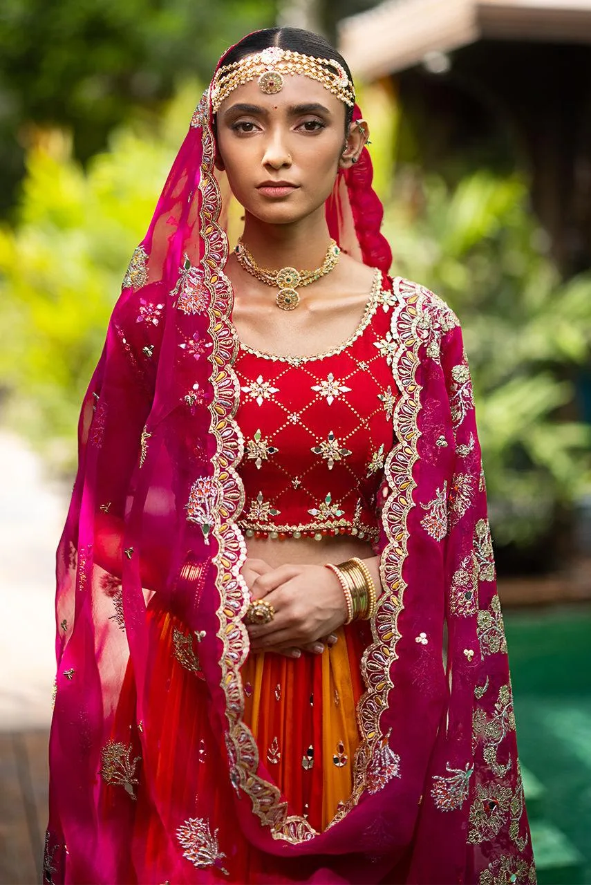 Deepak Perwani Jaipur Heritage Wedding Wear Organza – view 3 – Poshaq