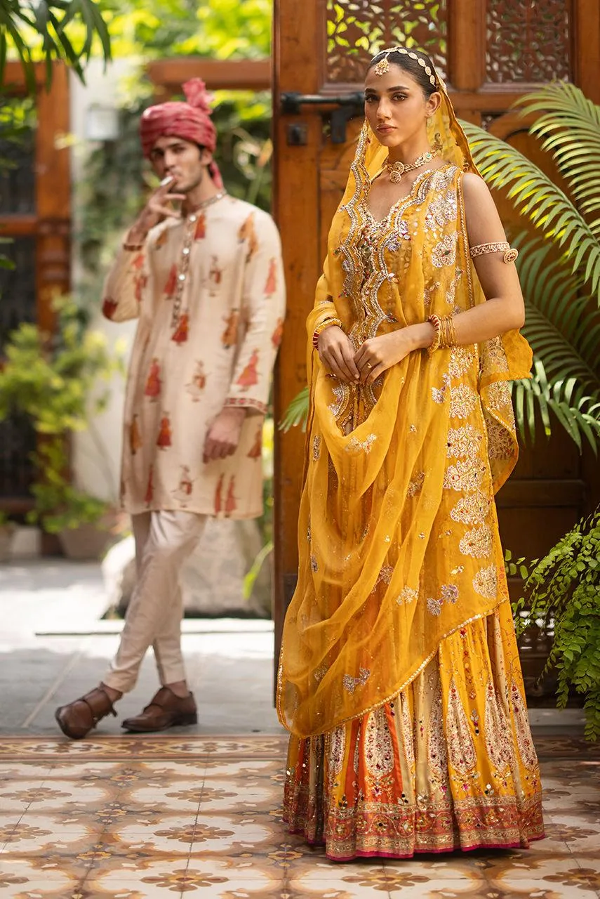 Deepak Perwani Jaipur Heritage Wedding Wear Organza – view 3 – Poshaq