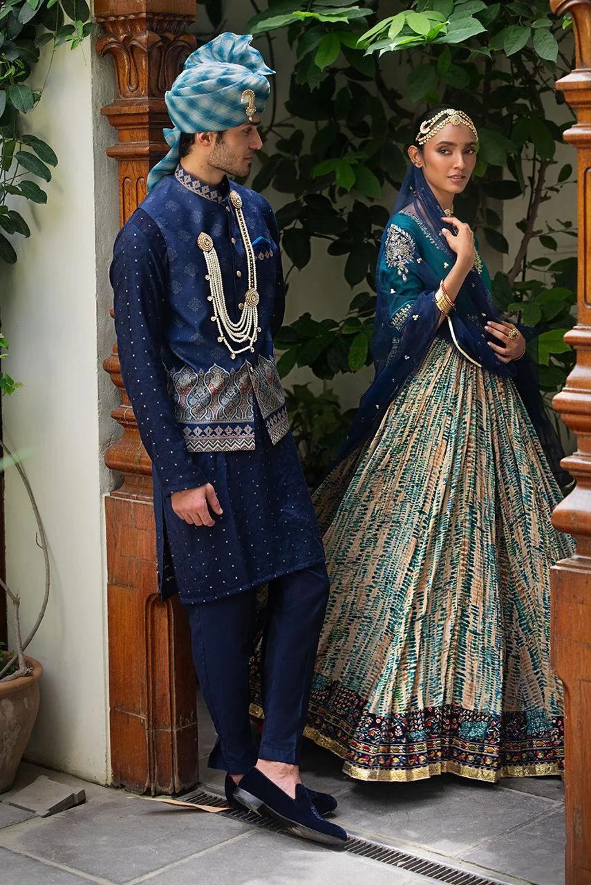 Deepak Perwani Jaipur Heritage Wedding Wear Net – view 2 – Poshaq