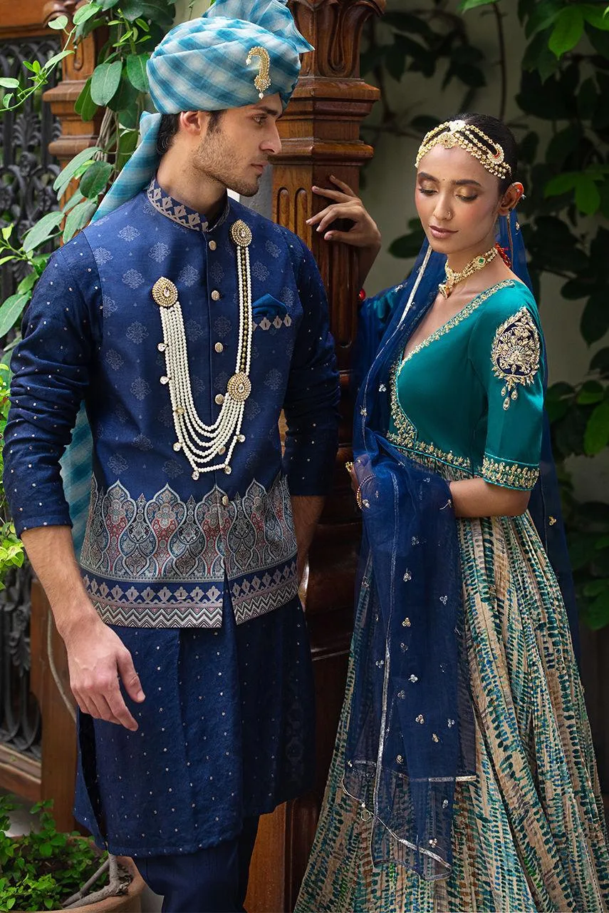 Deepak Perwani Jaipur Heritage Wedding Wear Net – view 5 – Poshaq