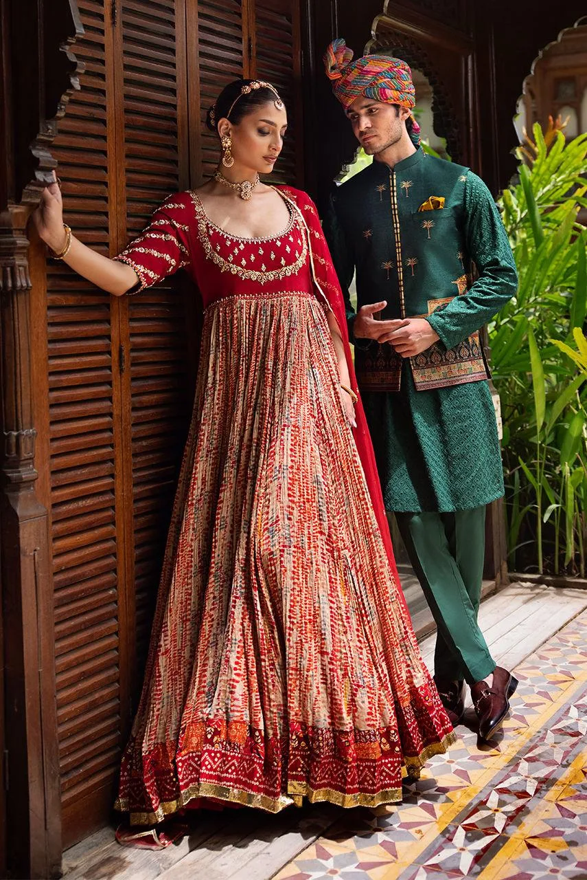 Deepak Perwani Jaipur Heritage Wedding Wear Net – view 1 – Poshaq