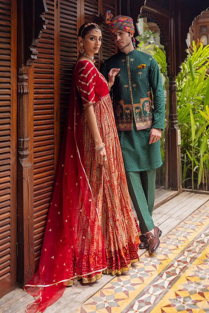 Deepak Perwani Jaipur Heritage Wedding Wear Net – view 2 – Poshaq