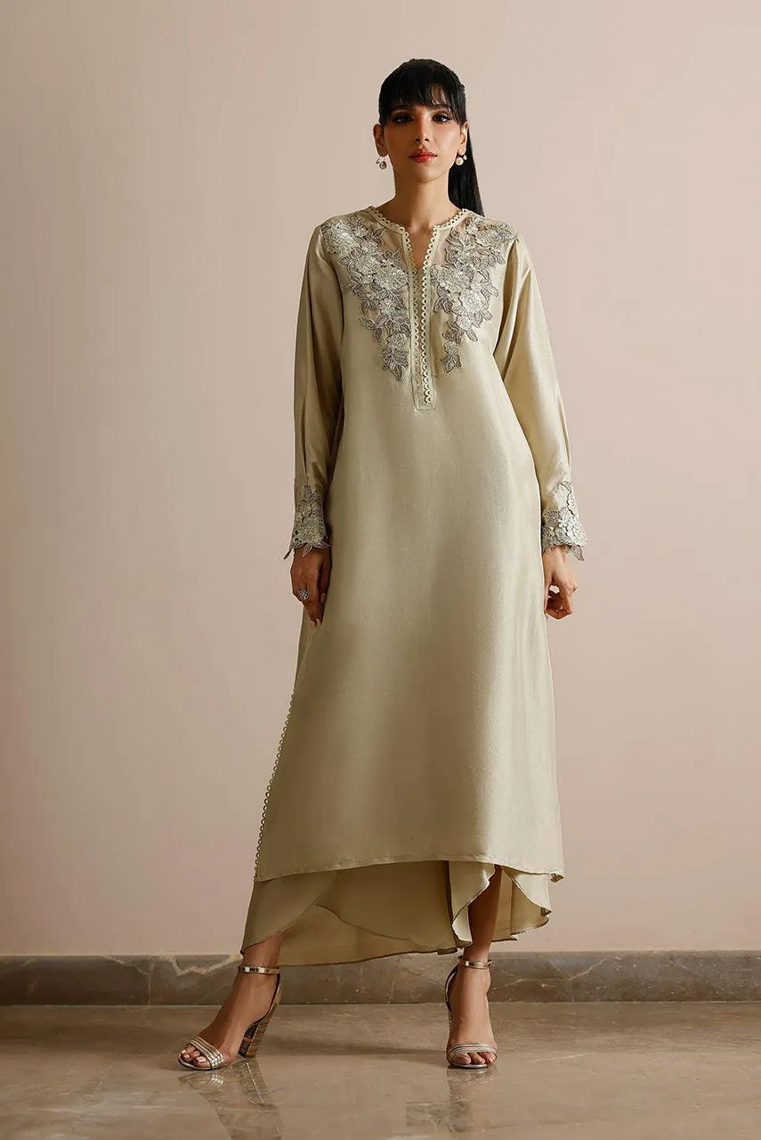 Deepak Perwani Lilah Silk Edit 24 Ivory Raw Silk – view 1 – Poshaq