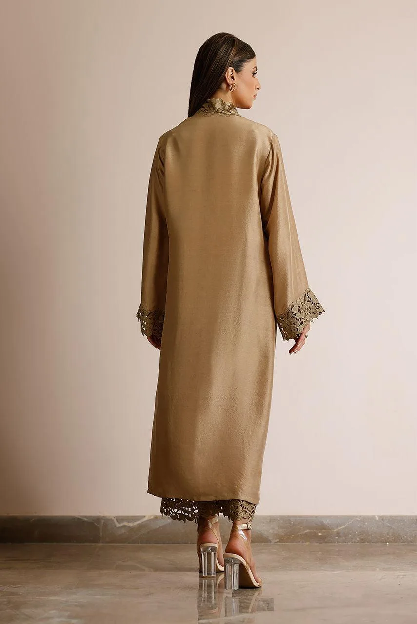 Deepak Perwani Lilah Silk Edit 24 Gold Raw Silk – view 2 – Poshaq