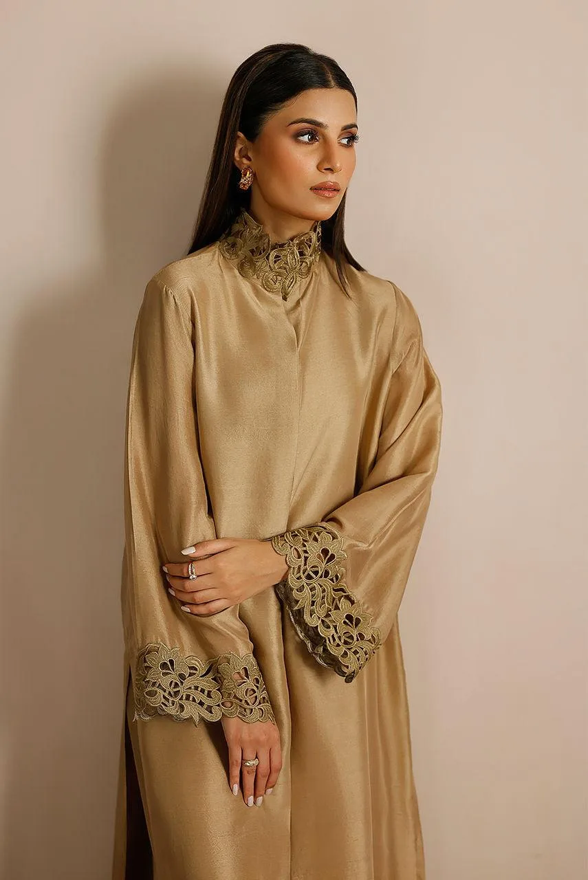 Deepak Perwani Lilah Silk Edit 24 Gold Raw Silk – view 3 – Poshaq