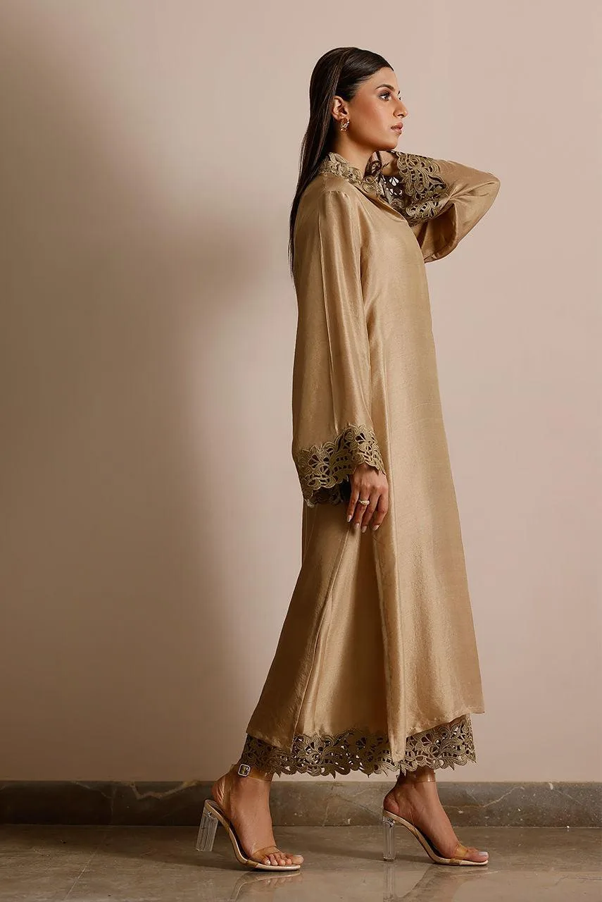 Deepak Perwani Lilah Silk Edit 24 Gold Raw Silk – view 5 – Poshaq