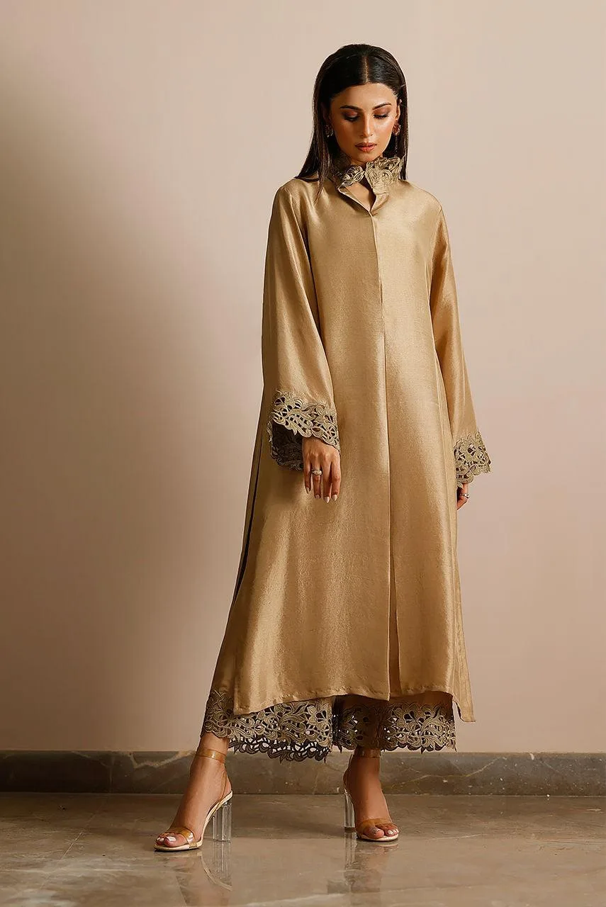 Deepak Perwani Lilah Silk Edit 24 Gold Raw Silk – view 6 – Poshaq
