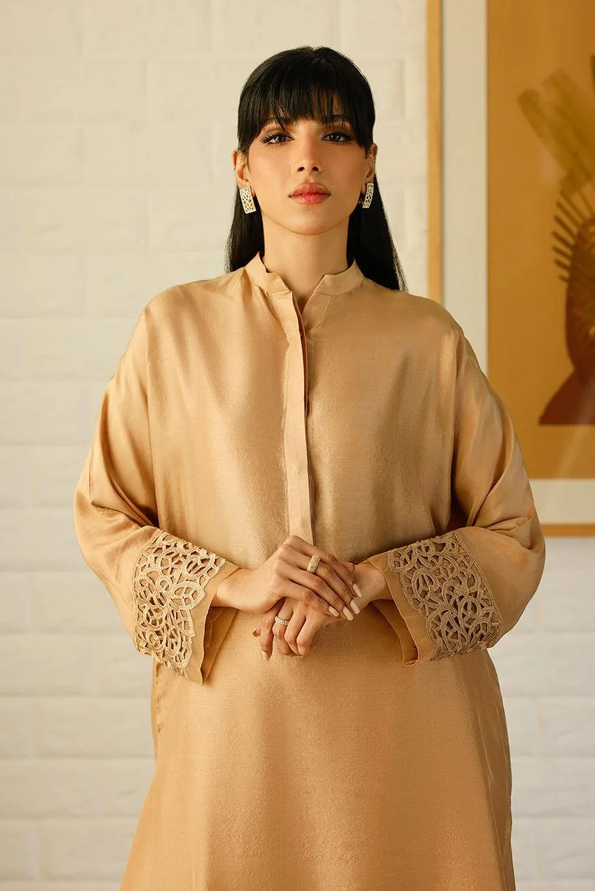 Deepak Perwani Lilah Silk Edit 24 Gold Raw Silk – view 3 – Poshaq