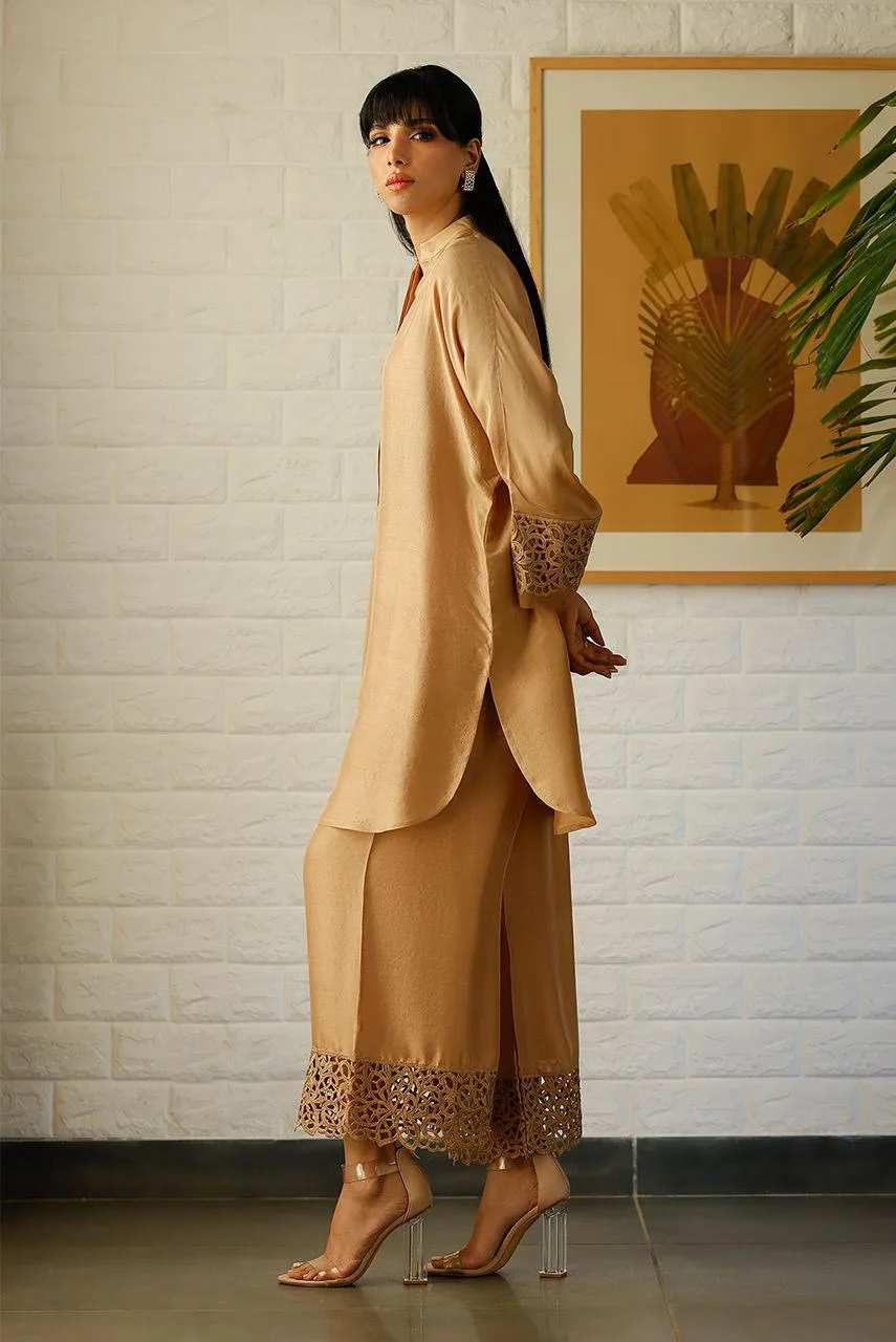 Deepak Perwani Lilah Silk Edit 24 Gold Raw Silk – view 5 – Poshaq