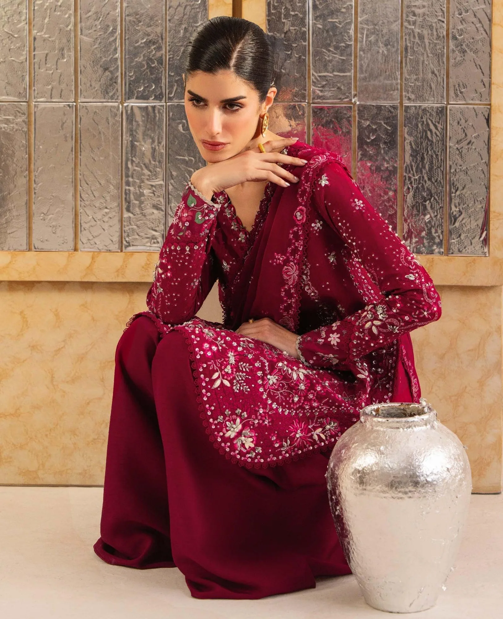 Republic Womenswear Luxury Formal 26 Silver Georgette – view 3 – Poshaq