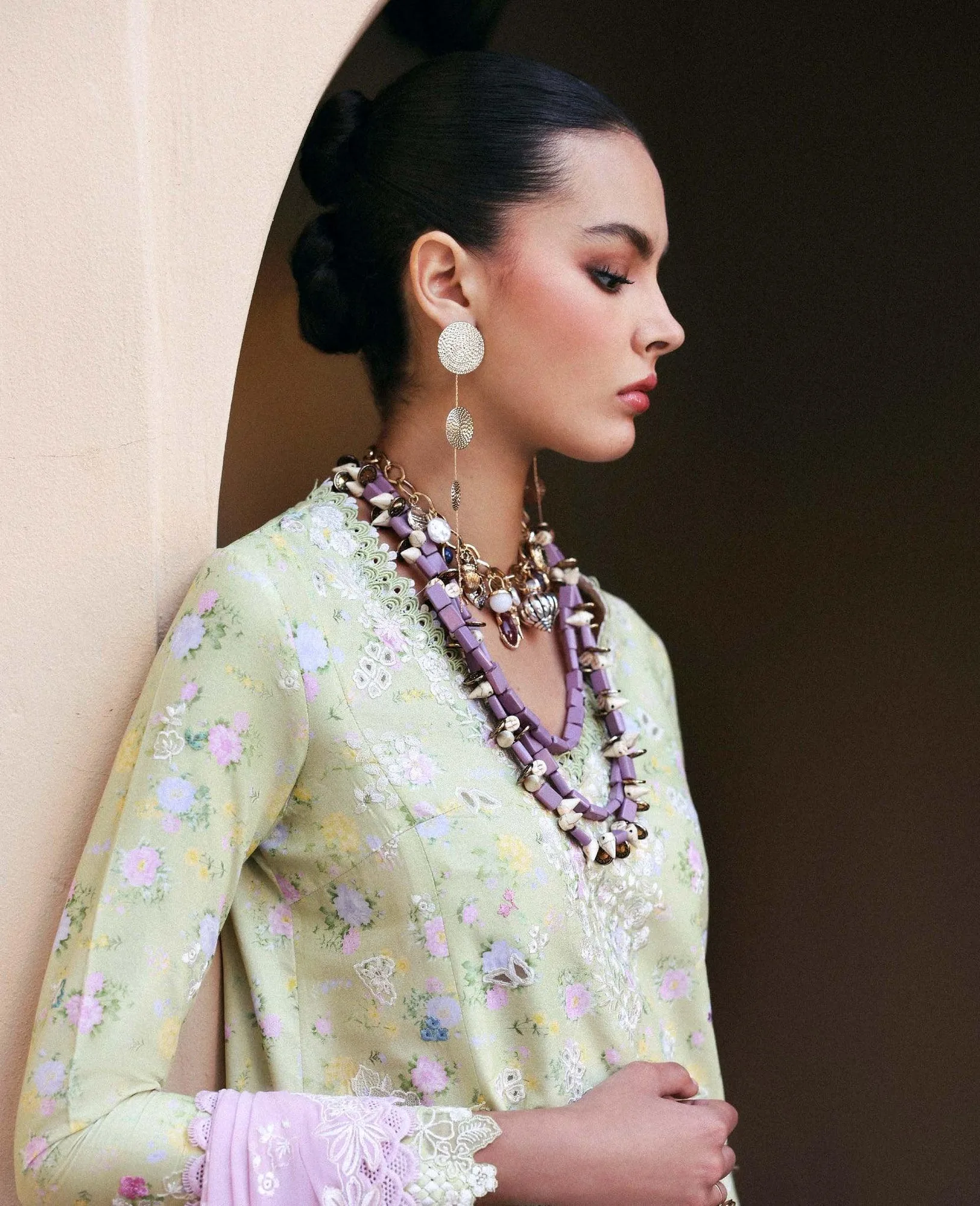 Republic Womenswear Reine Luxury Lawn 26 Green Georgette – view 5 – Poshaq