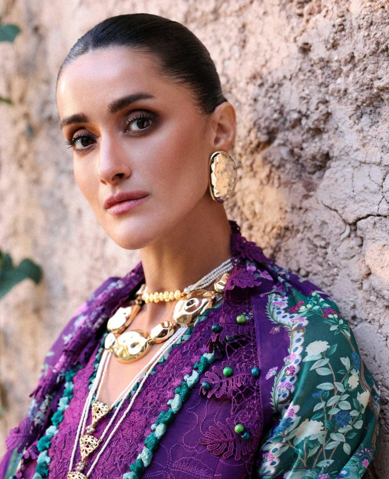 Republic Womenswear Reine Luxury Lawn 26 Purple Organza – view 4 – Poshaq