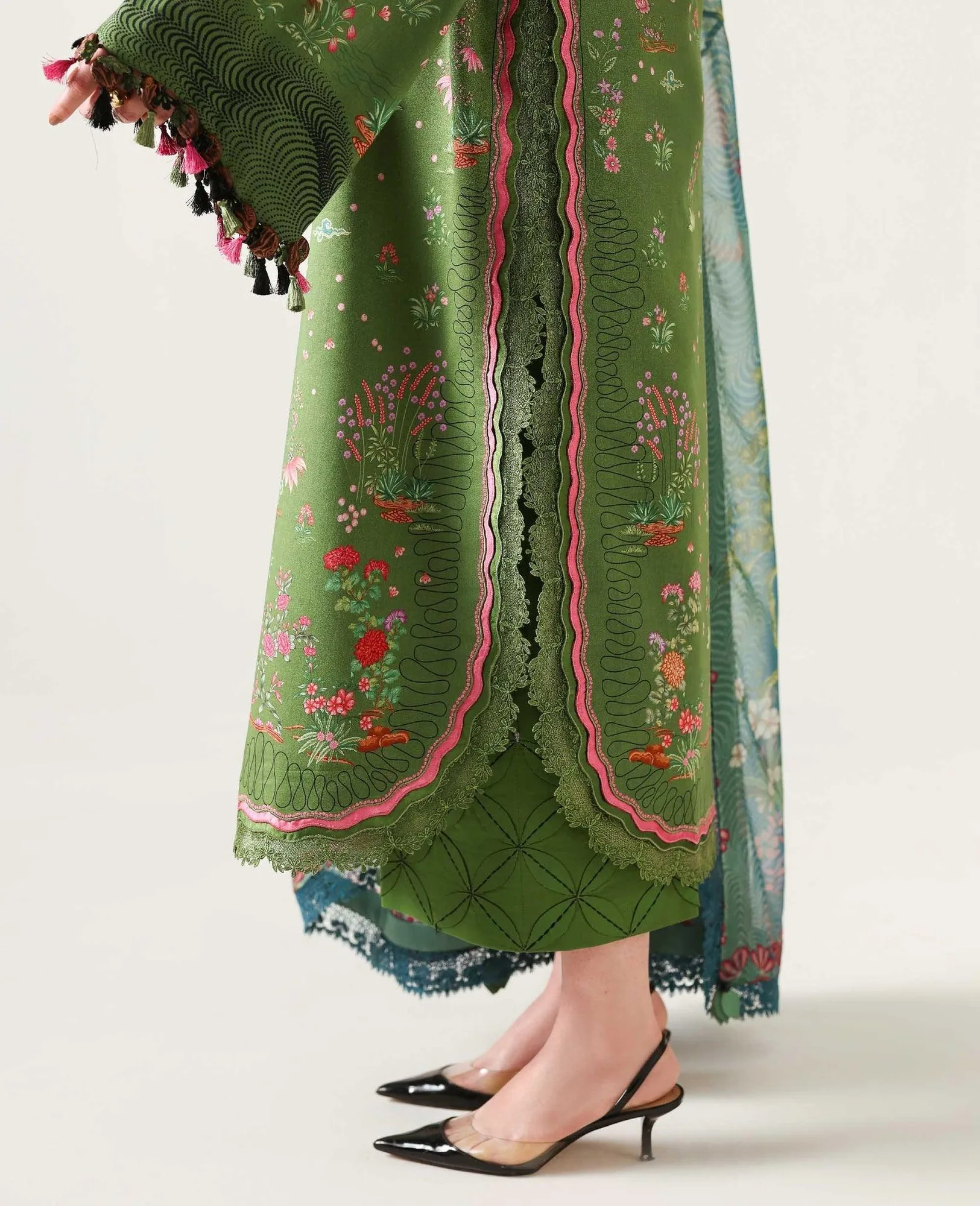 Republic Womenswear Neoma Summer Prints 26 Green Organza – view 5 – Poshaq