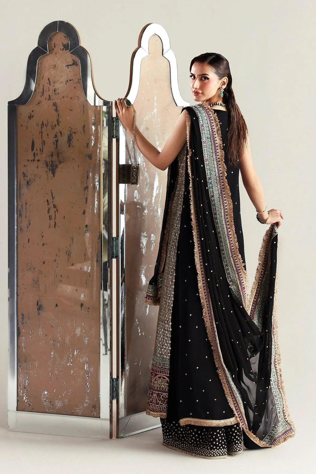 Vanya Rene Eid Festive Black Chiffon – view 2 – Poshaq