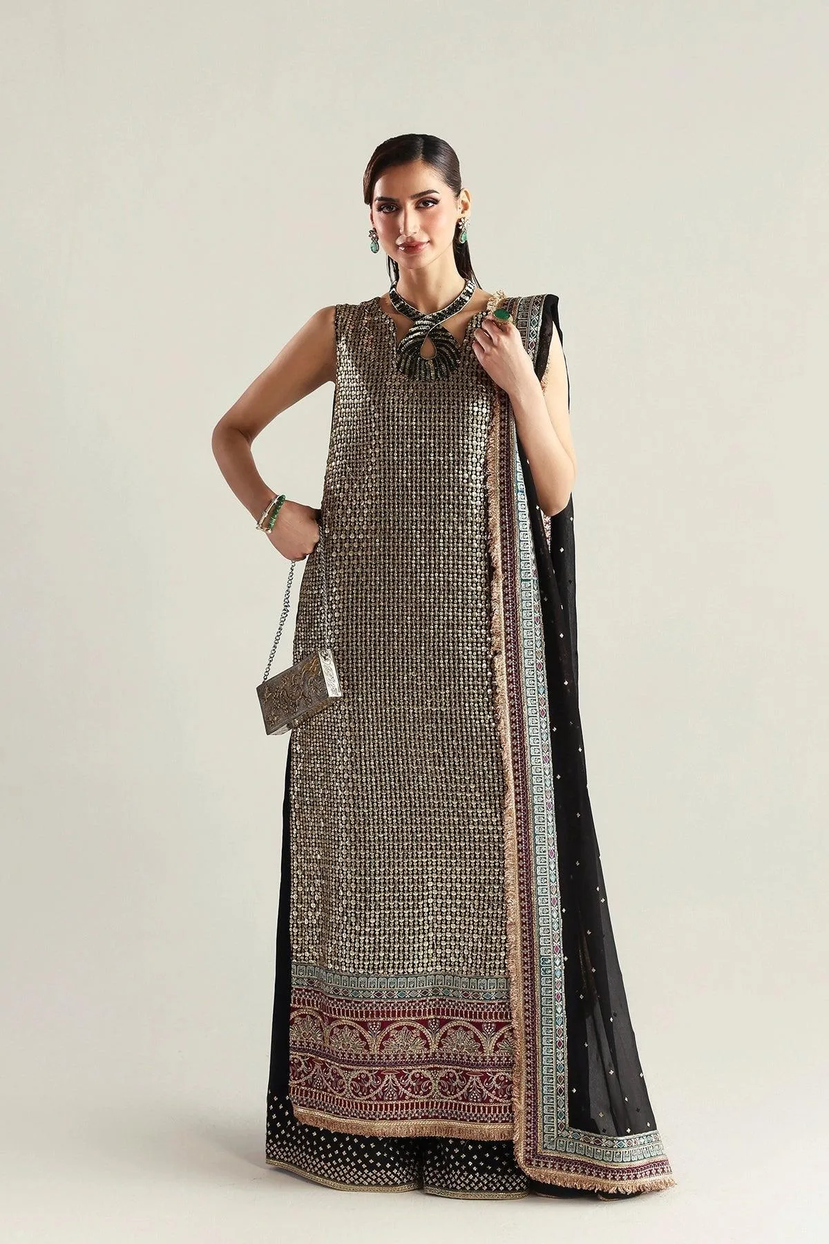 Vanya Rene Eid Festive Black Chiffon – view 7 – Poshaq