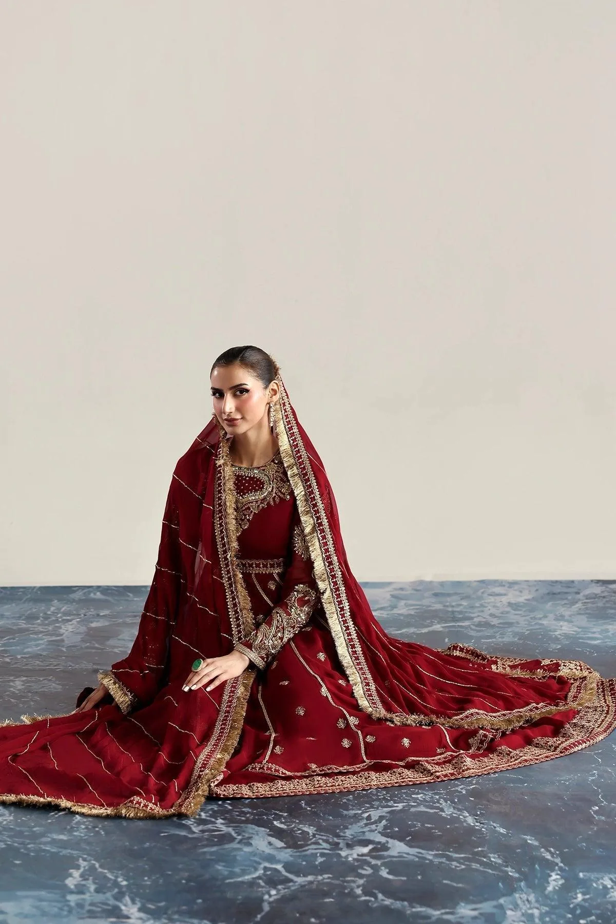Vanya Rene Eid Festive Red Chiffon – view 5 – Poshaq