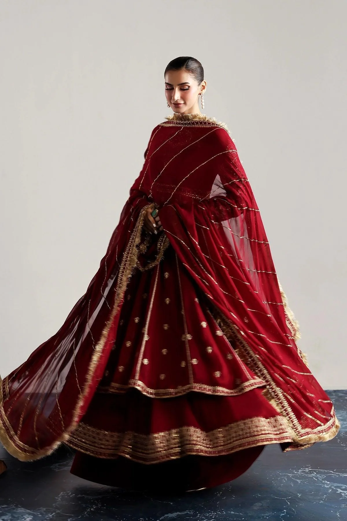 Vanya Rene Eid Festive Red Chiffon – view 6 – Poshaq