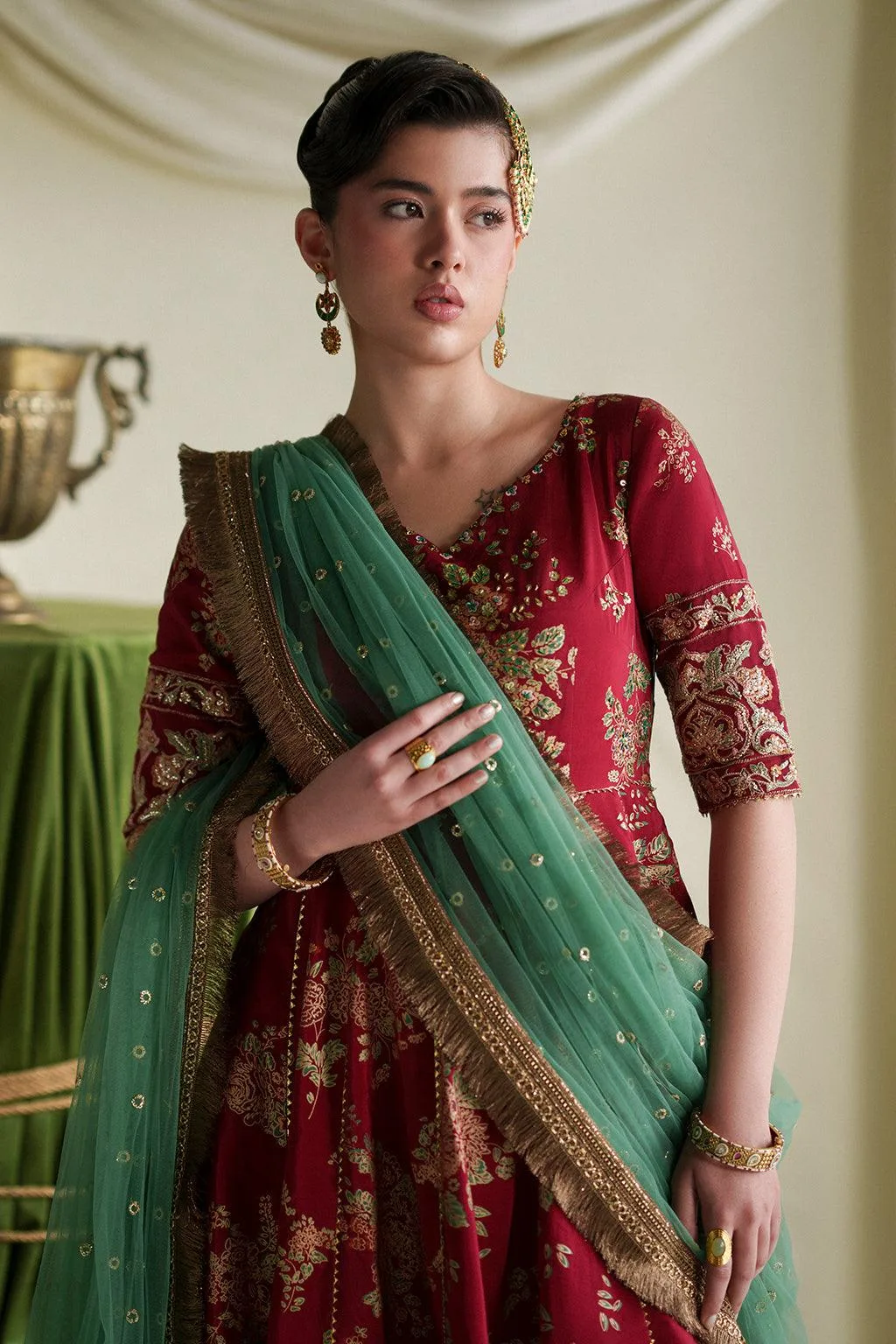 Vanya The Regal Edit Red Silk – view 4 – Poshaq