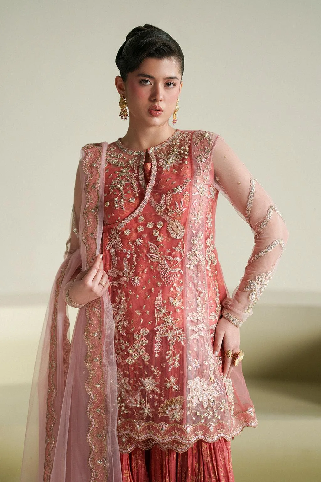 Vanya The Regal Edit Ivory Velvet – view 4 – Poshaq