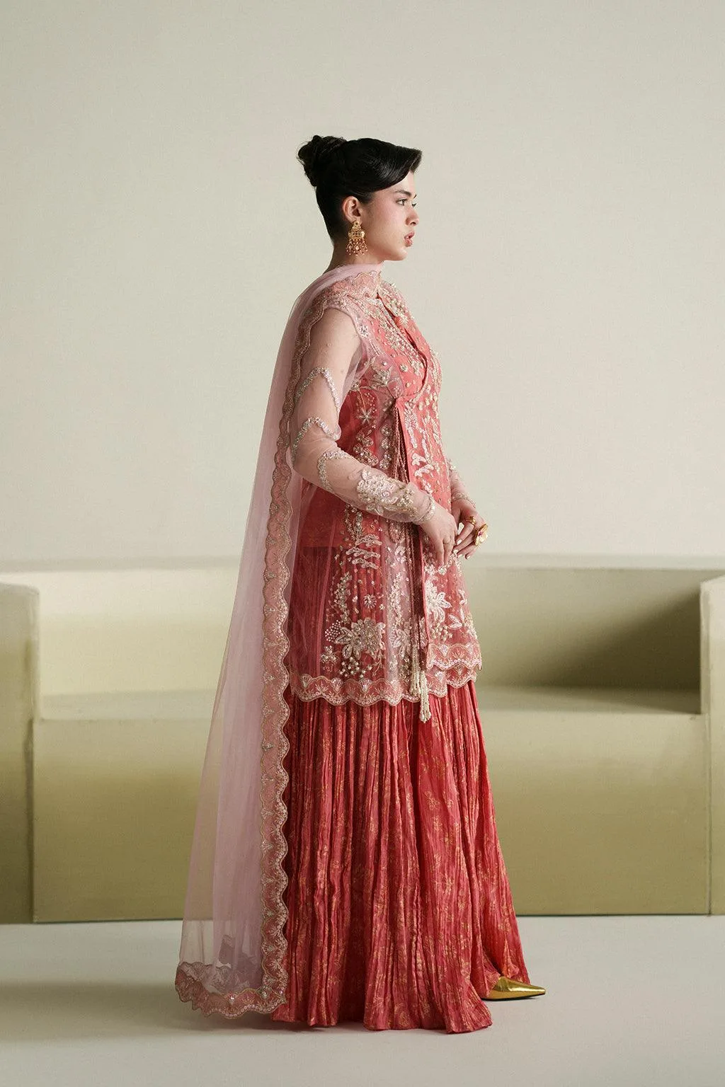Vanya The Regal Edit Ivory Velvet – view 5 – Poshaq