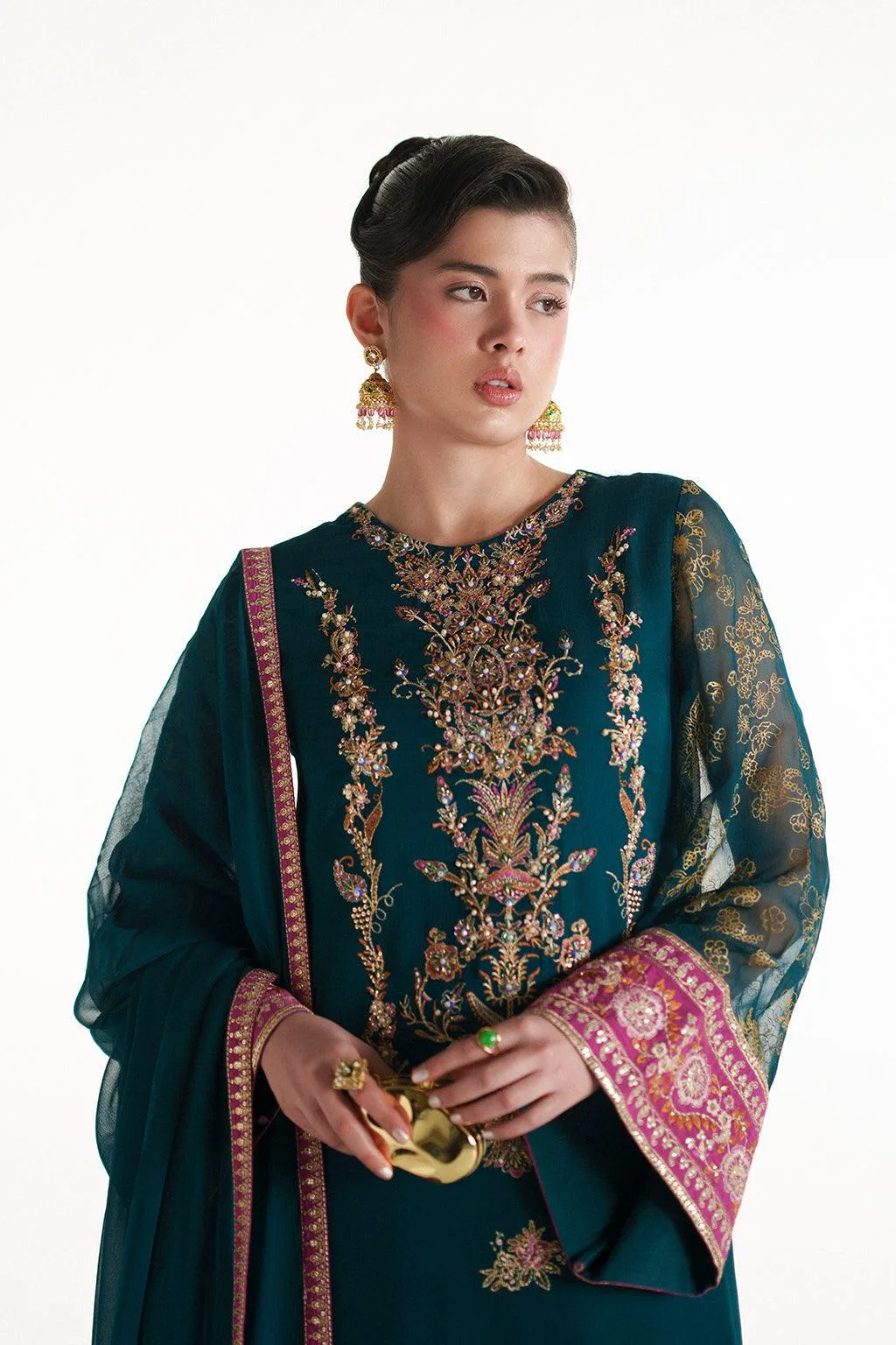 Vanya The Regal Edit Green Chiffon – view 3 – Poshaq