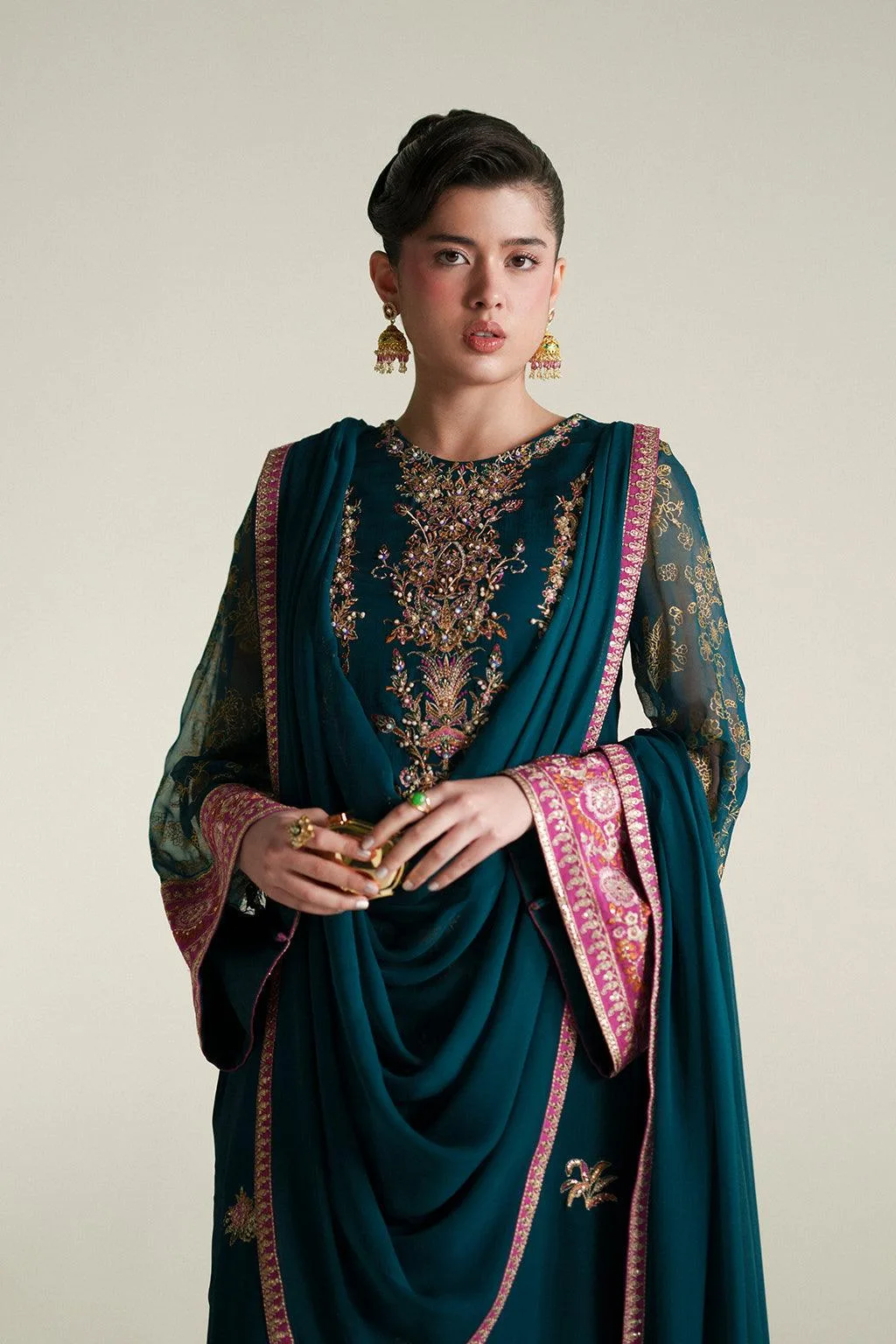 Vanya The Regal Edit Green Chiffon – view 4 – Poshaq