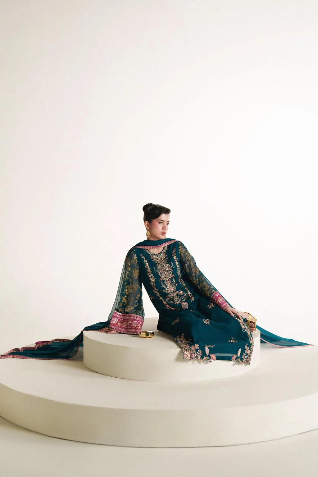 Vanya The Regal Edit Green Chiffon – view 6 – Poshaq