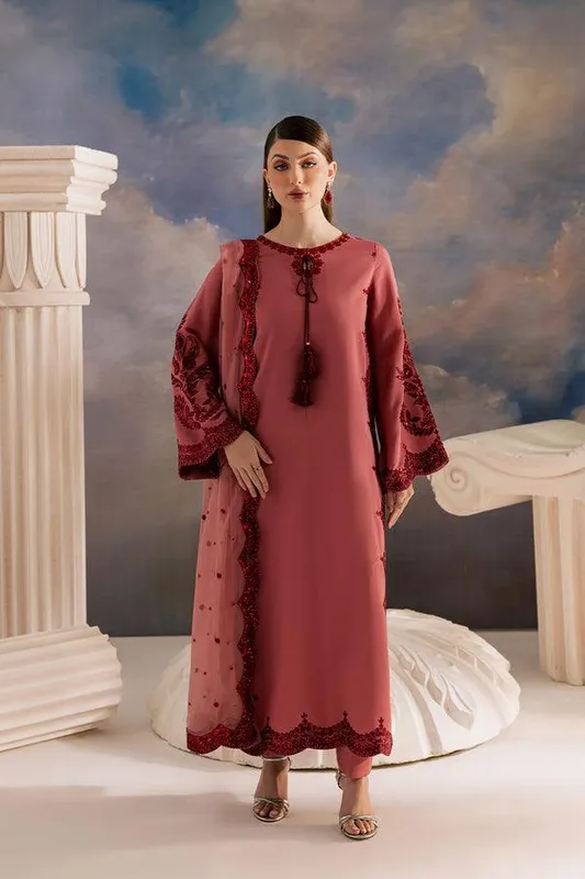 Vanya Golden Hour Maroon Chiffon – view 1 – Poshaq