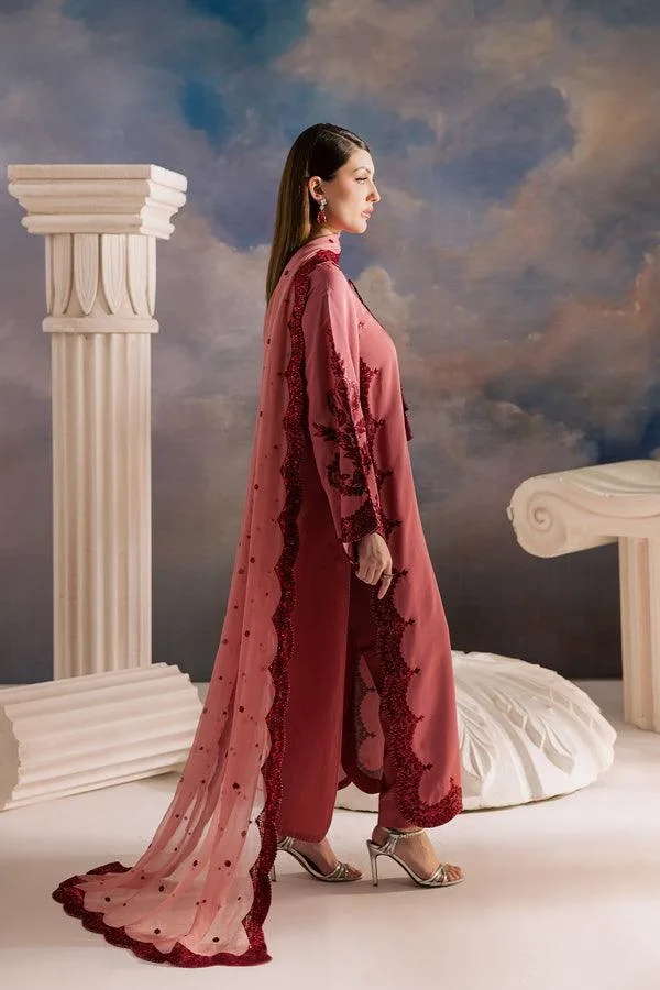 Vanya Golden Hour Maroon Chiffon – view 3 – Poshaq