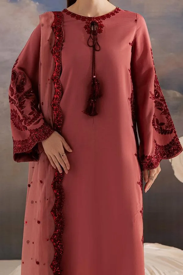 Vanya Golden Hour Maroon Chiffon – view 7 – Poshaq