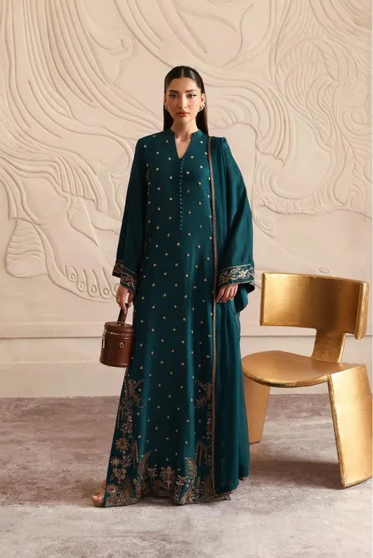 Vanya Revuse Wedding Formals Teal Chiffon – view 1 – Poshaq