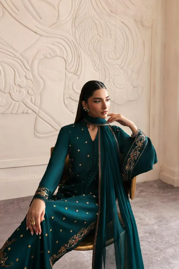 Vanya Revuse Wedding Formals Teal Chiffon – view 3 – Poshaq