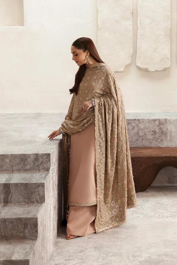 Vanya Revuse Wedding Formals Beige Raw Silk – view 3 – Poshaq