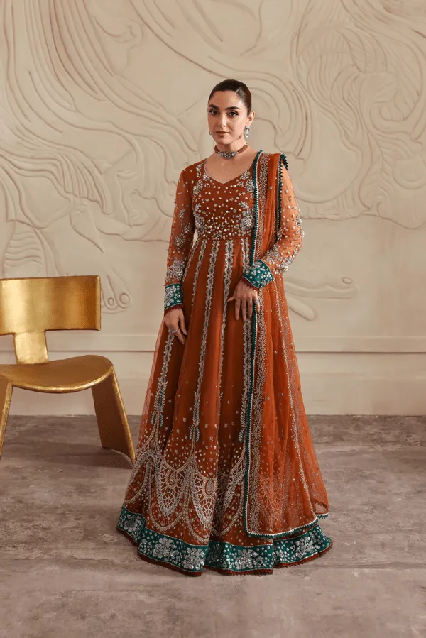Vanya Revuse Wedding Formals Maroon Net – view 1 – Poshaq