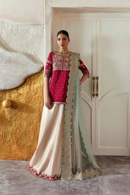 Vanya Revuse Wedding Formals Magenta Chiffon – view 1 – Poshaq