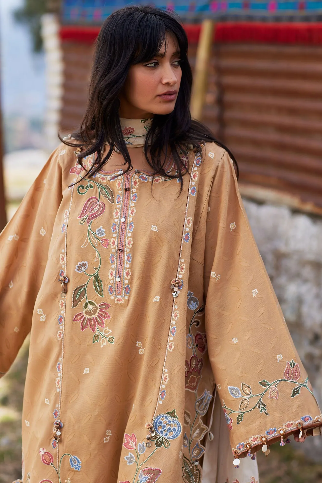 Beige Jacquard – view 1 – Poshaq