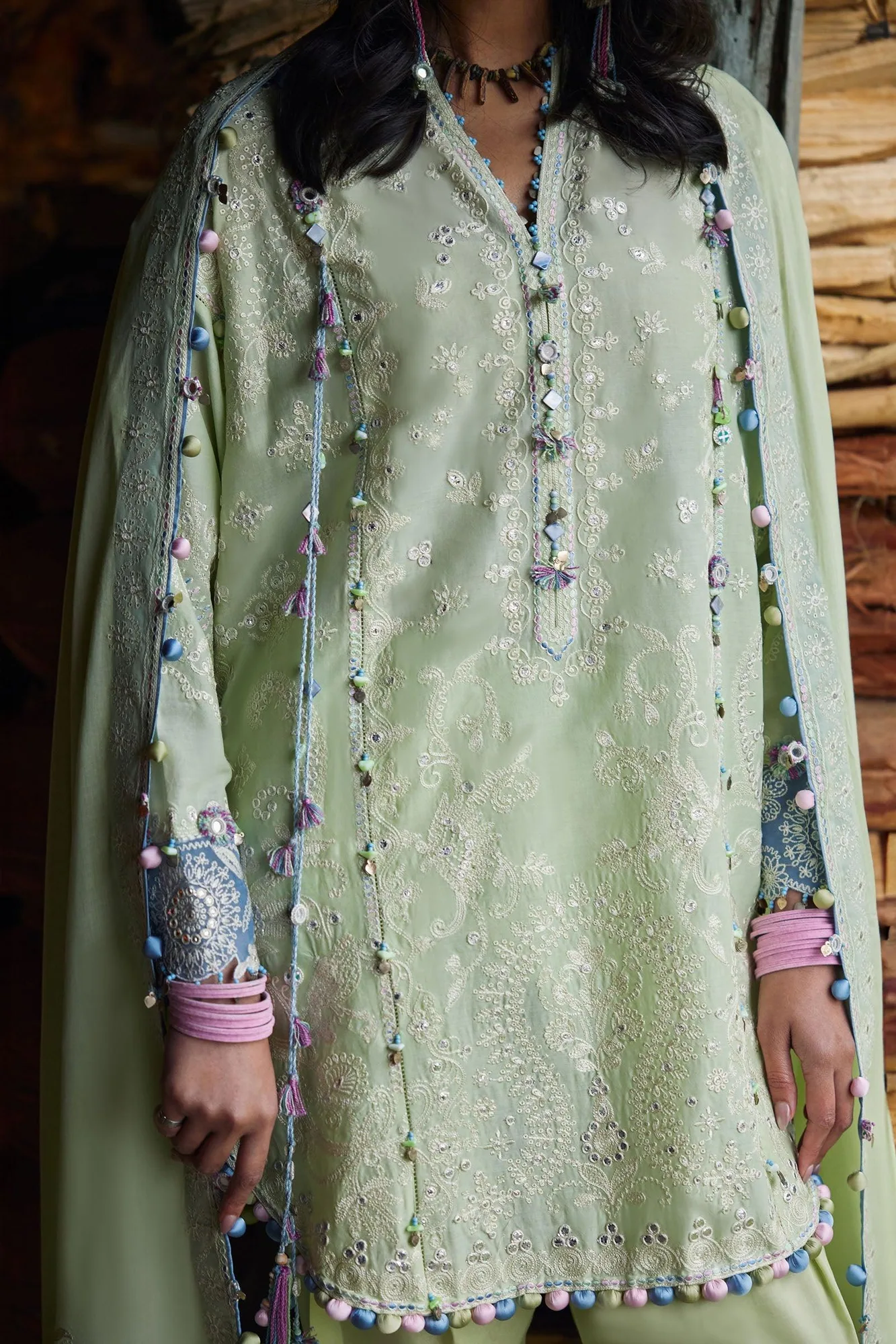 Ivory Organza – view 5 – Poshaq