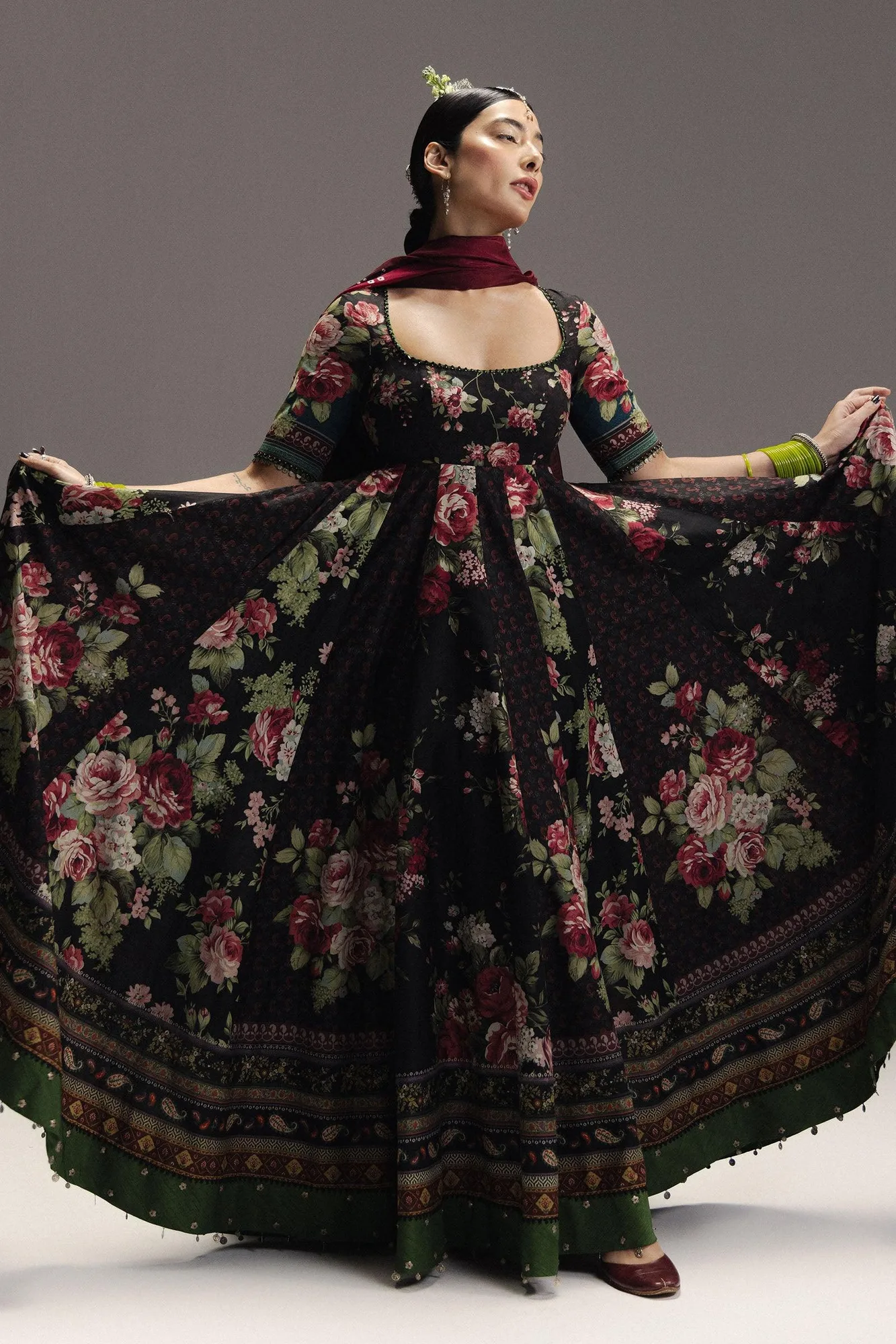 Maroon Cambric – view 3 – Poshaq