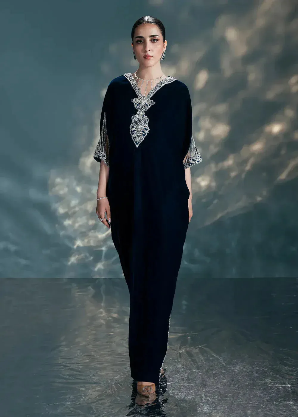 Blue Raw Silk – view 1 – Poshaq