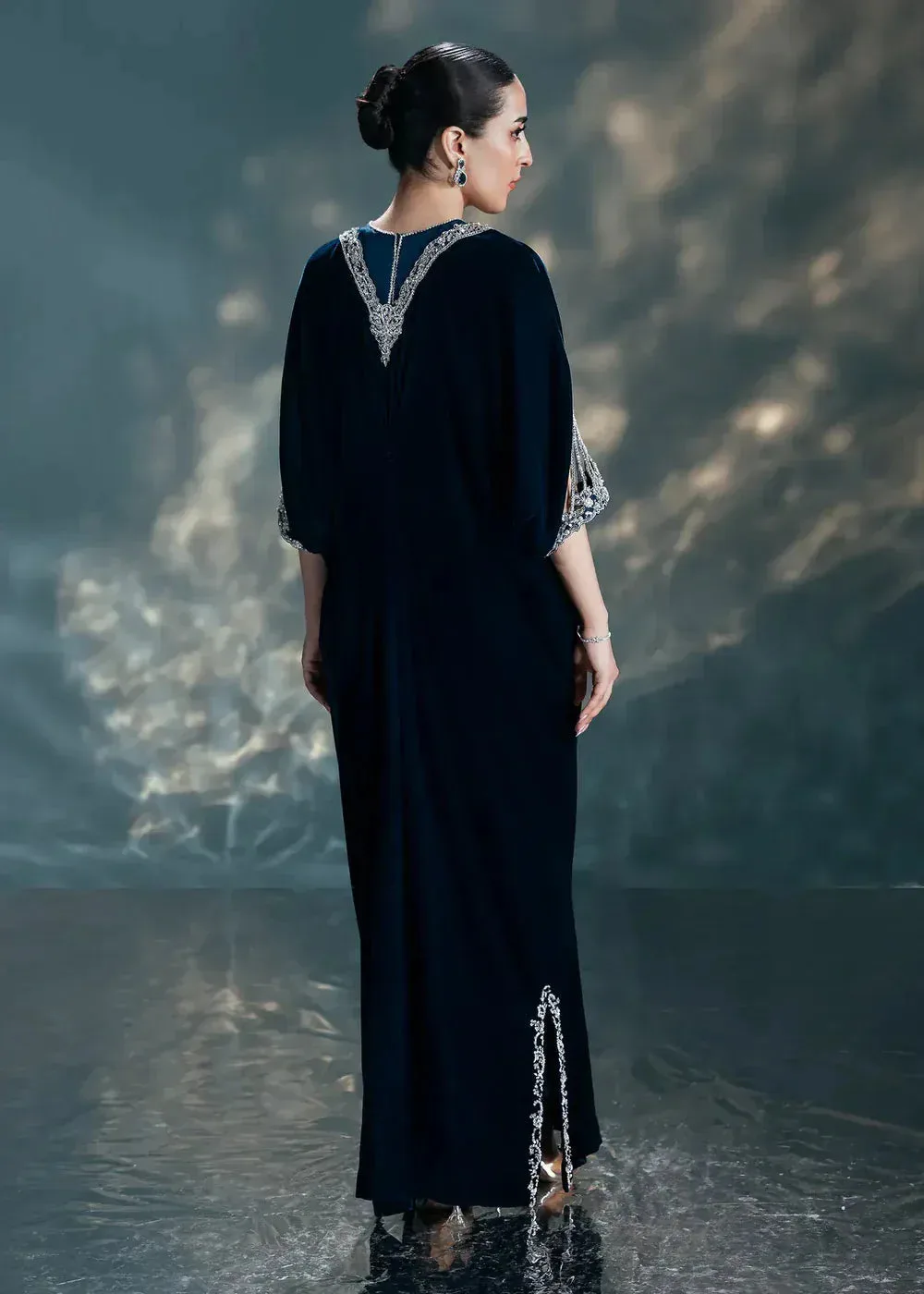 Blue Raw Silk – view 2 – Poshaq