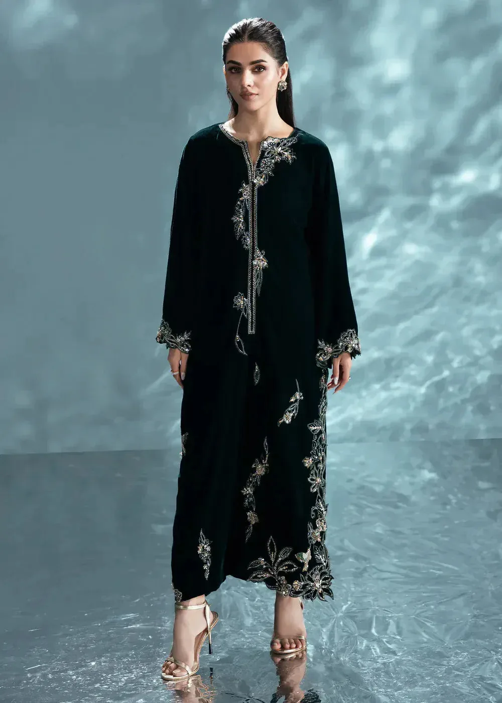 Green Raw Silk – view 1 – Poshaq