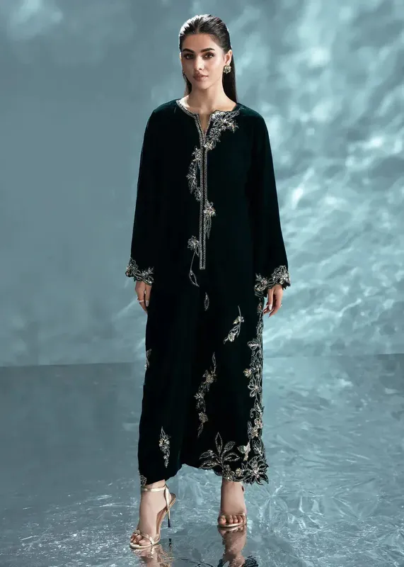 Green Raw Silk – view 1 – Poshaq
