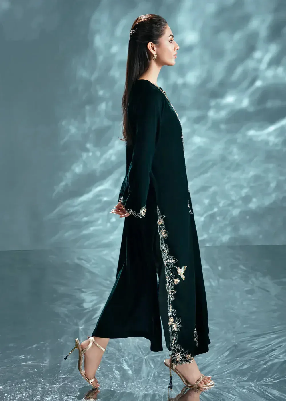 Green Raw Silk – view 2 – Poshaq