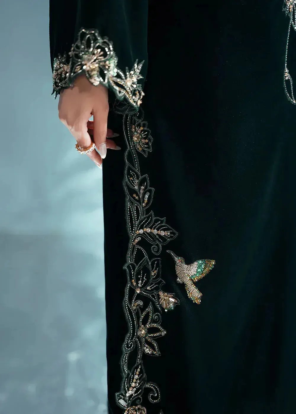 Green Raw Silk – view 3 – Poshaq
