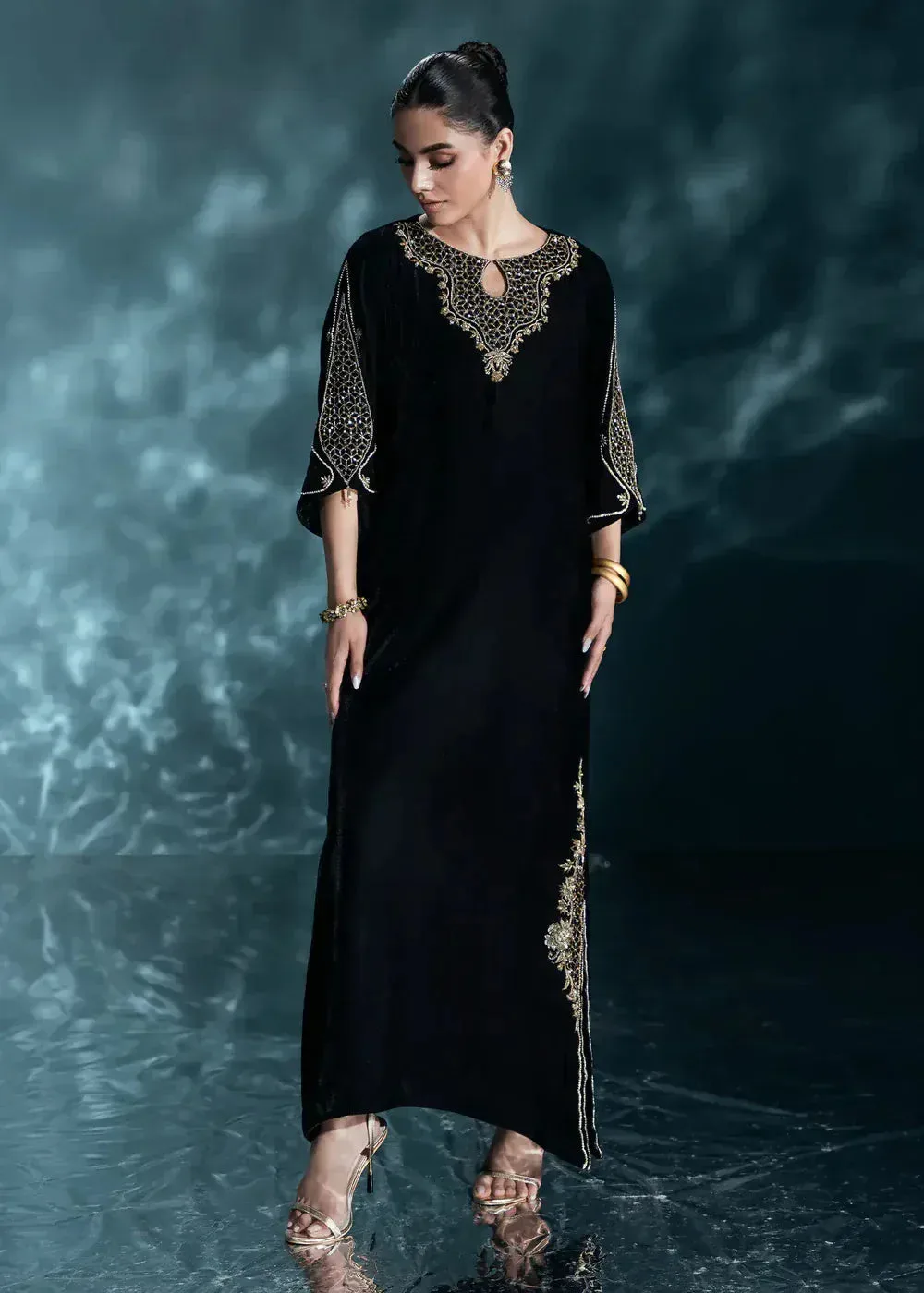Black Raw Silk – view 1 – Poshaq