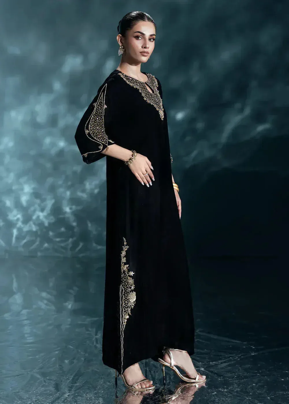 Black Raw Silk – view 2 – Poshaq