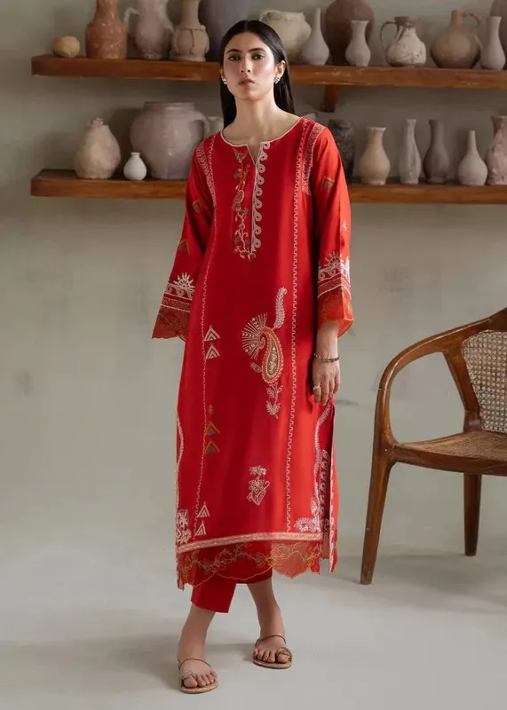 Rust Cotton Silk – view 1 – Poshaq