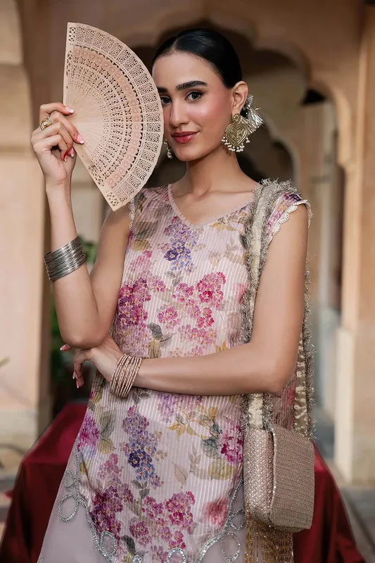 Peach Raw Silk – view 1 – Poshaq